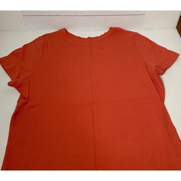 Time & Tru Rust Red Short Sleeve Crewneck T-Shirt Womens XXXL 3X 22 - Picture 1 of 3